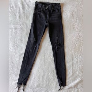 Primark Denim Co Black Distressed High Waisted Skinny Jeans Size 2